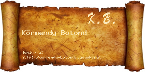 Körmendy Botond névjegykártya