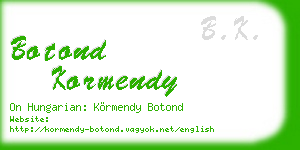 botond kormendy business card