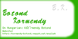 botond kormendy business card